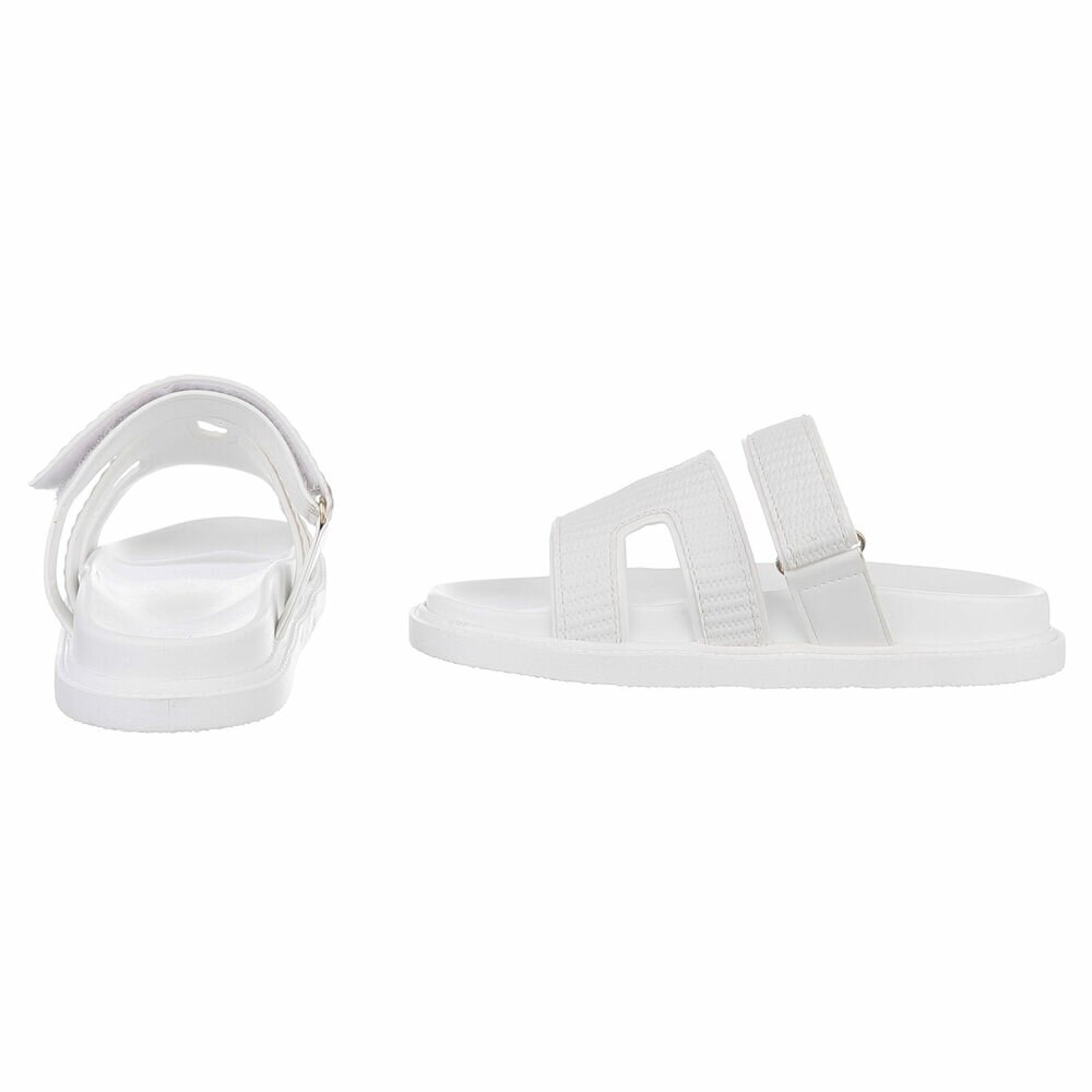 Sandale joase plat - alb dama