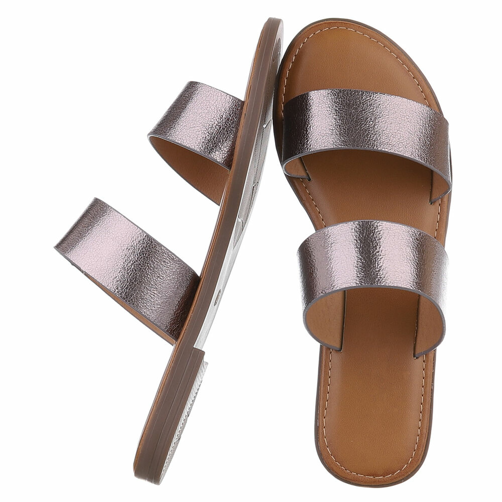Sandale joase plat - argintiu dama