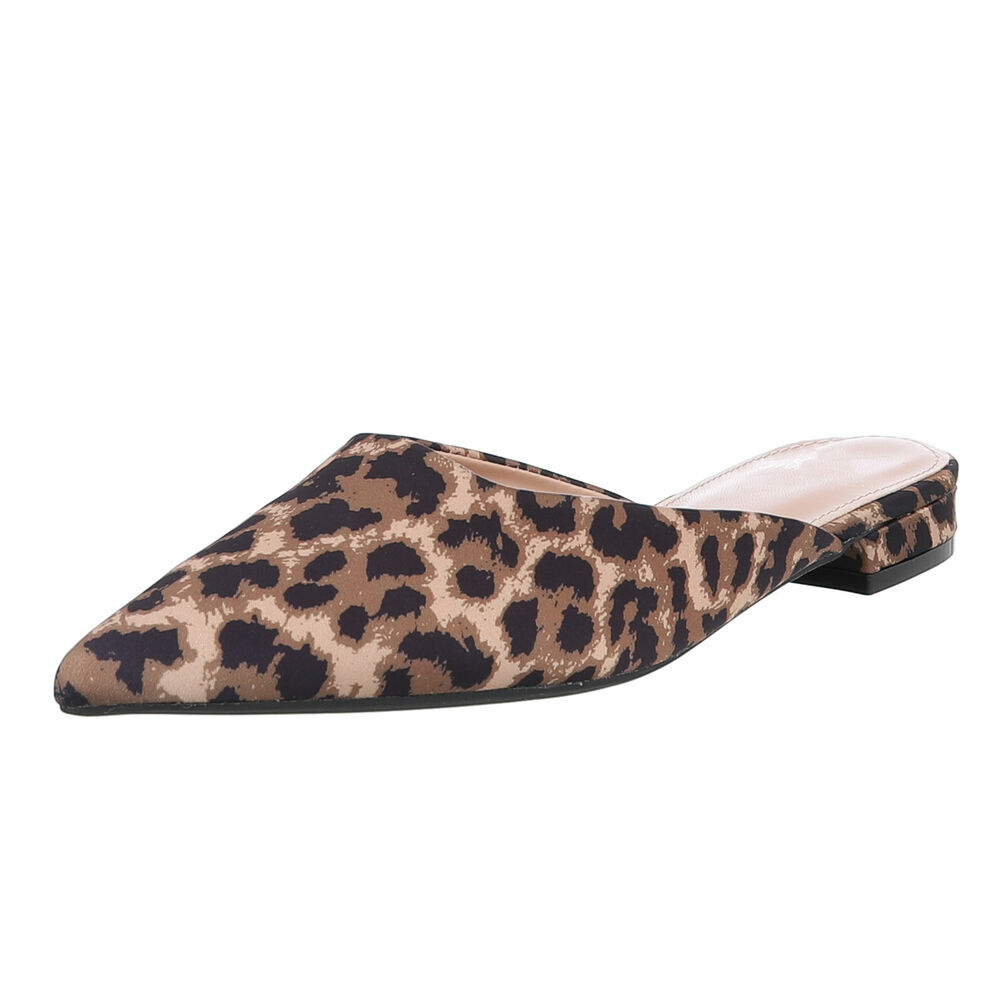 Sandale joase plat - imprimeu leopard dama