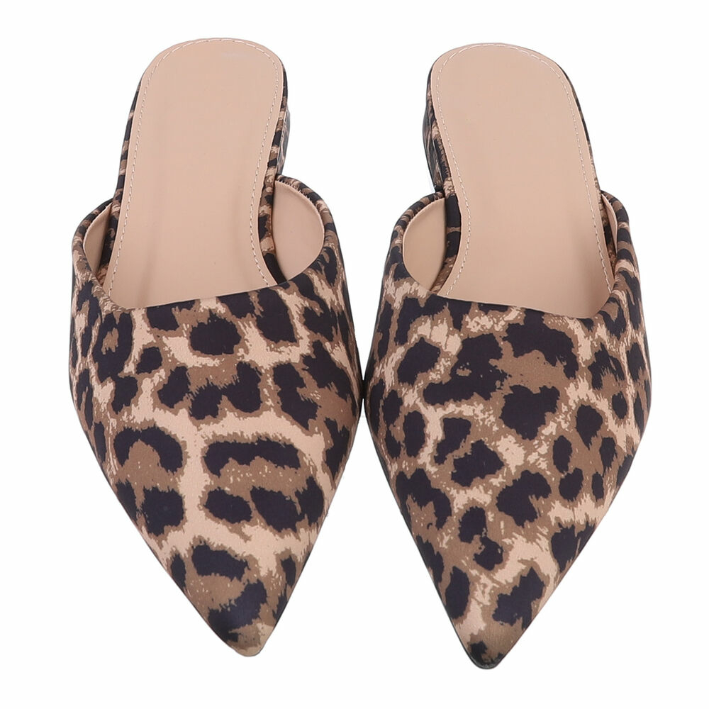 Sandale joase plat - imprimeu leopard dama