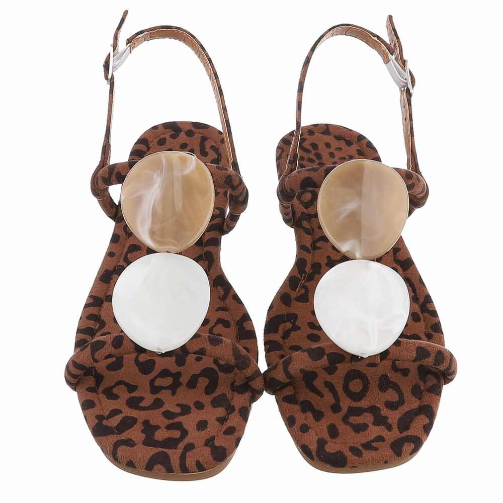 Sandale joase plat - imprimeu leopard dama