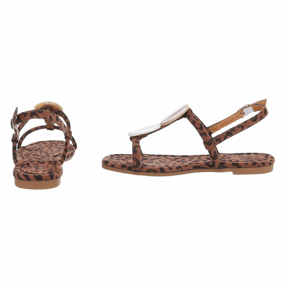 Sandale joase plat - imprimeu leopard dama