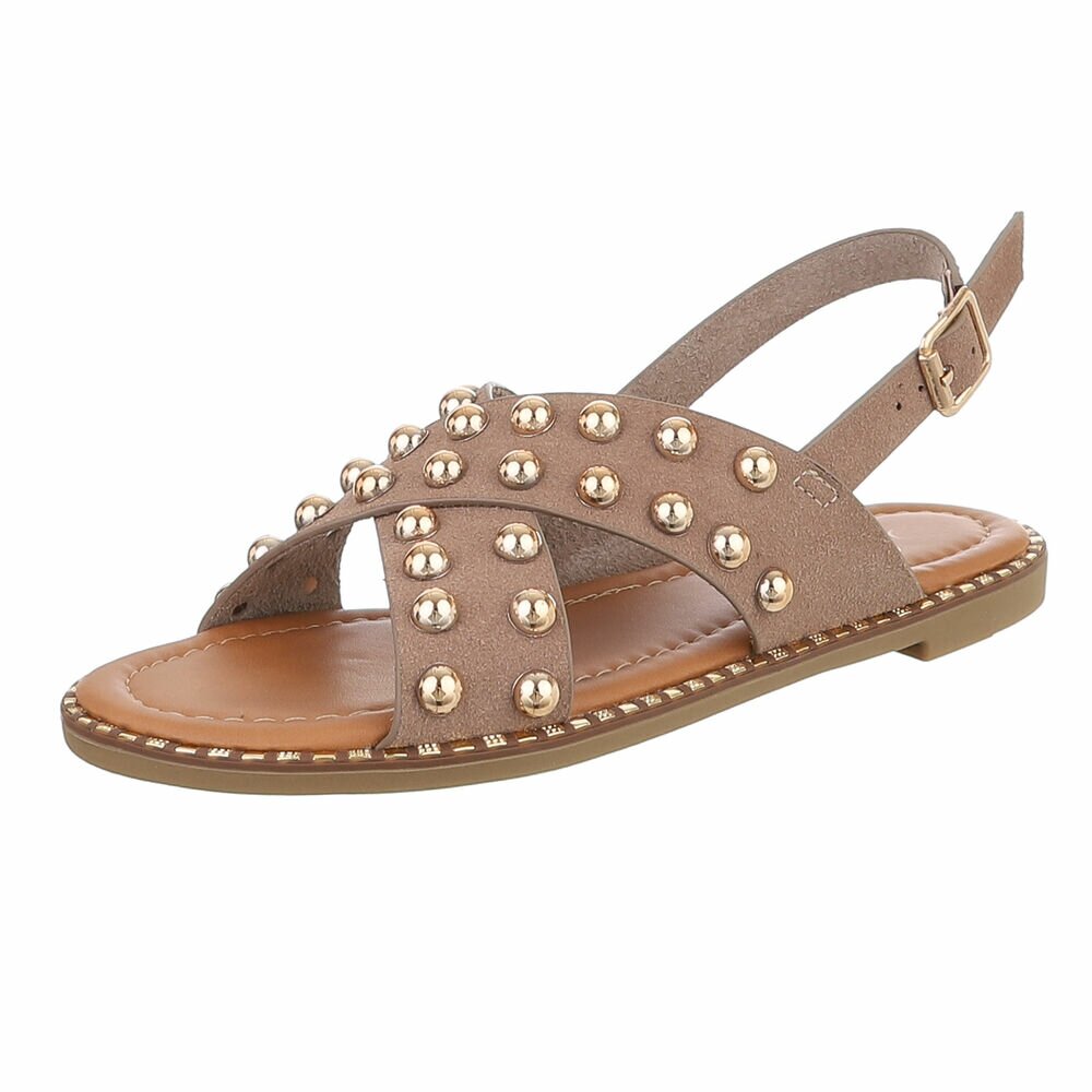 Sandale joase plat - kaki dama