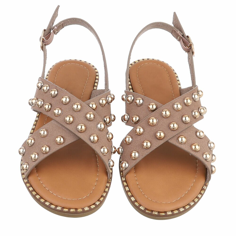 Sandale joase plat - kaki dama