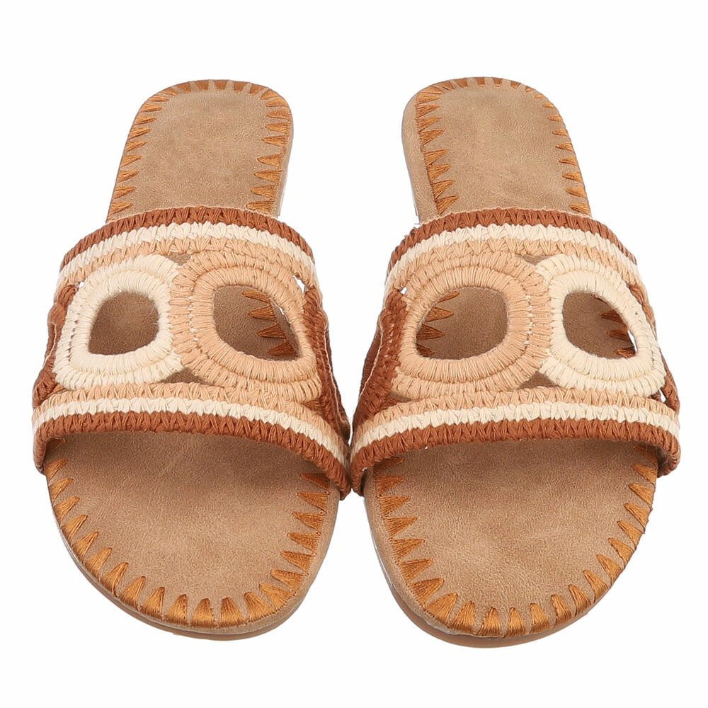 Sandale joase plat - maro dama