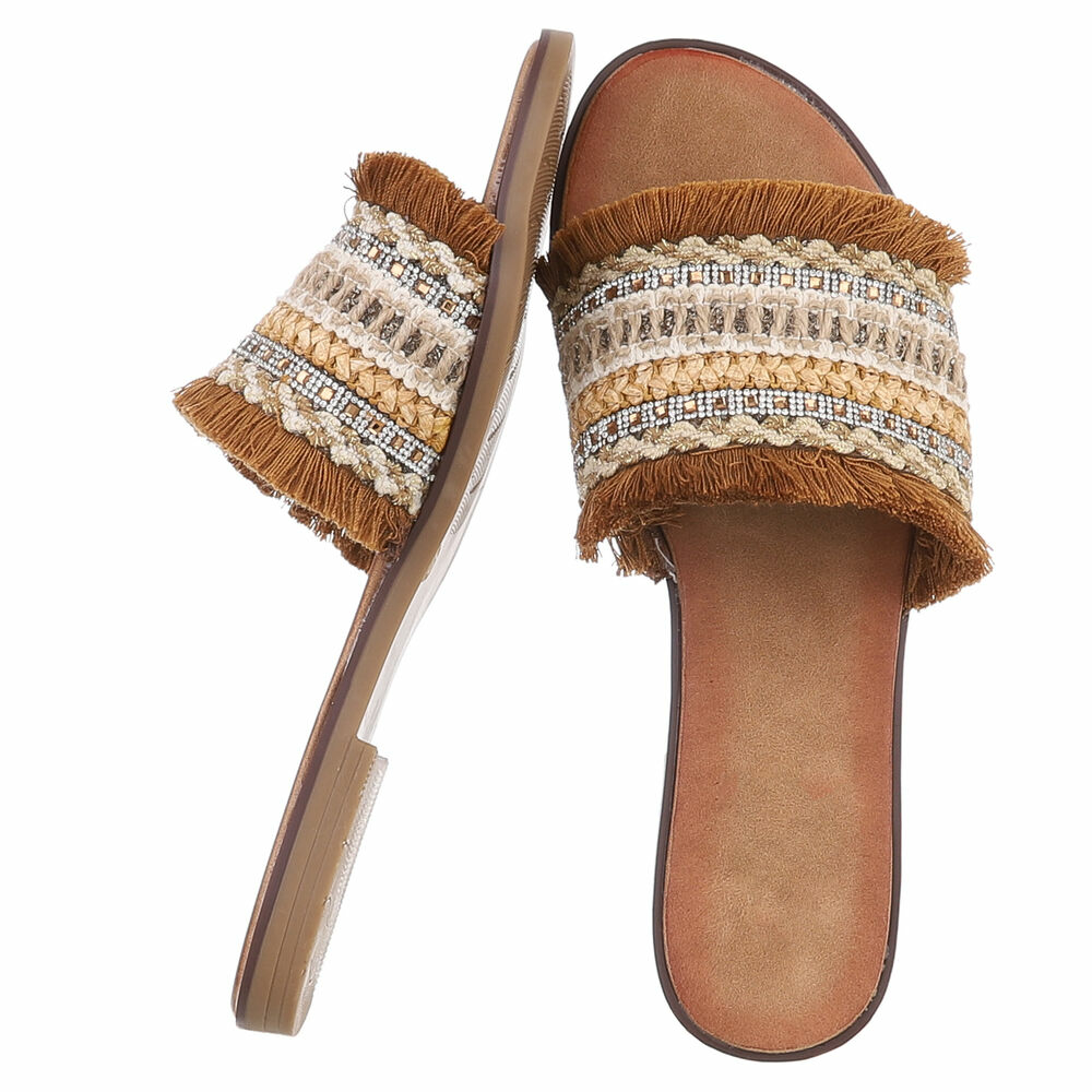 Sandale joase plat - maro dama