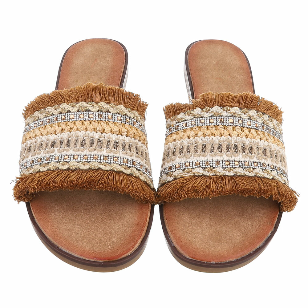 Sandale joase plat - maro dama
