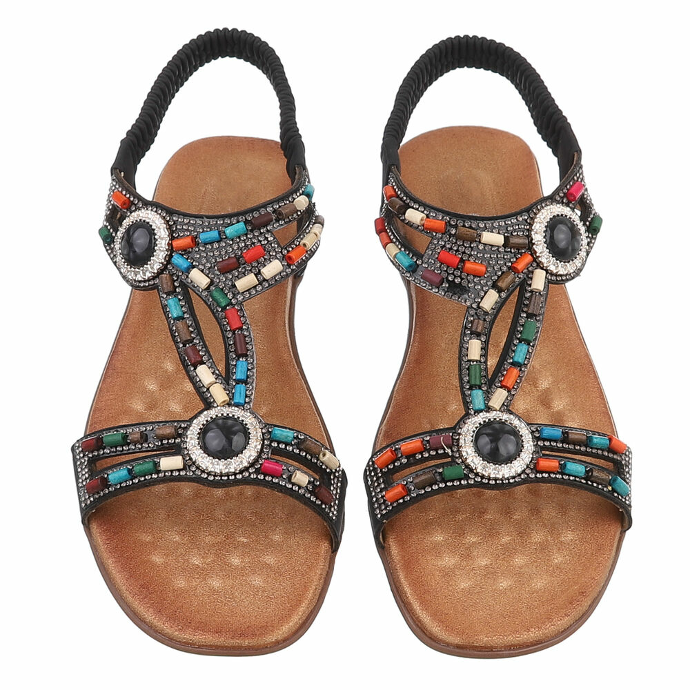 Sandale joase plat - negru dama