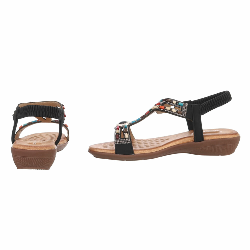 Sandale joase plat - negru dama