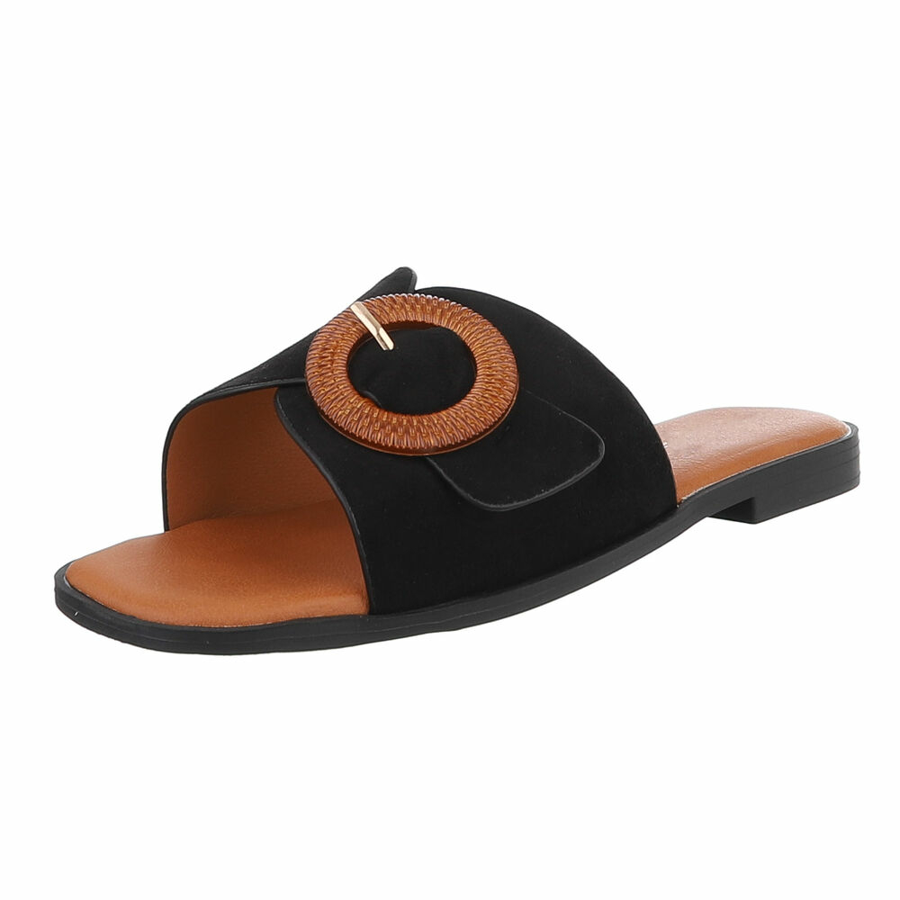 Sandale joase plat - negru dama