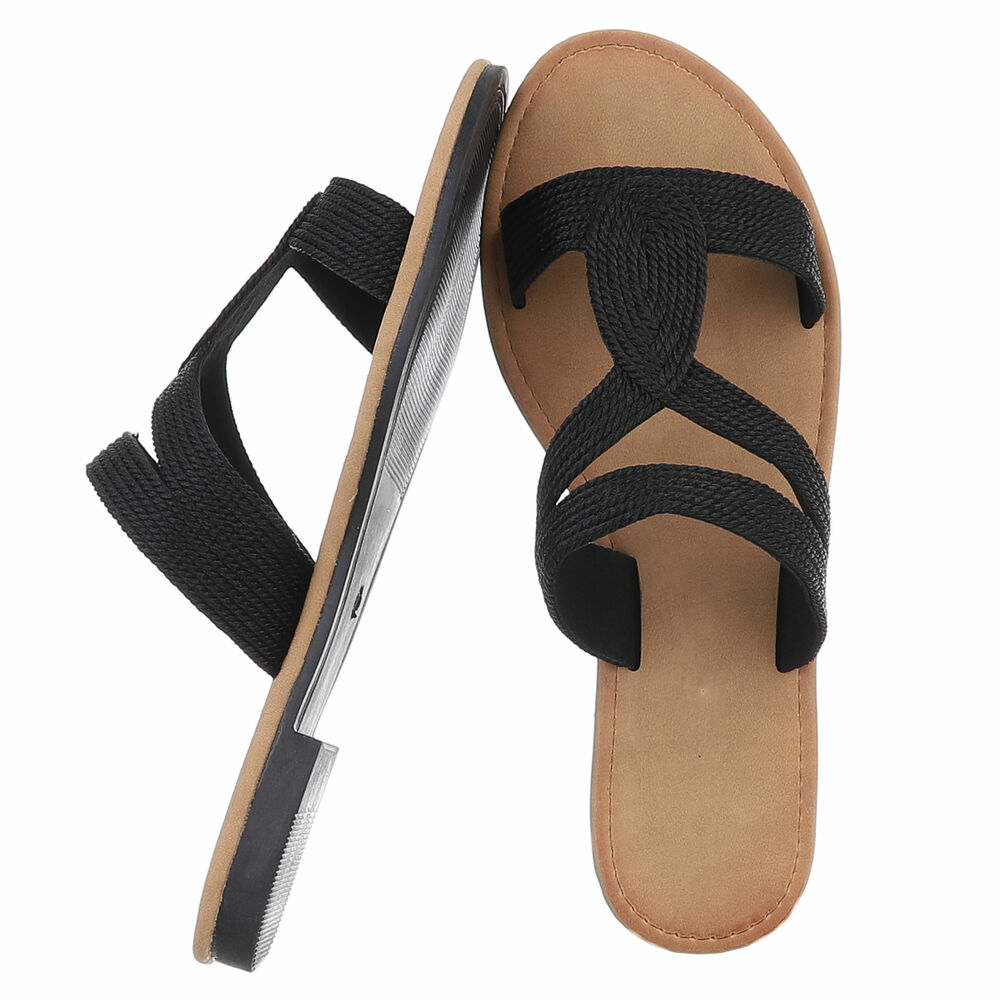 Sandale joase plat - negru dama