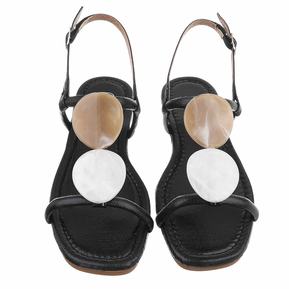 Sandale joase plat - negru dama