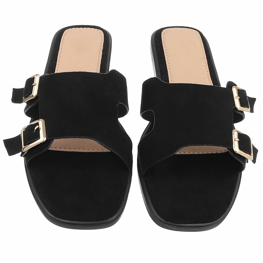 Sandale joase plat - negru dama