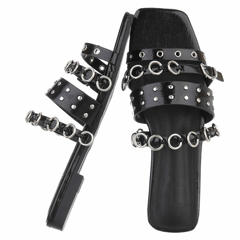 Sandale joase plat - negru dama