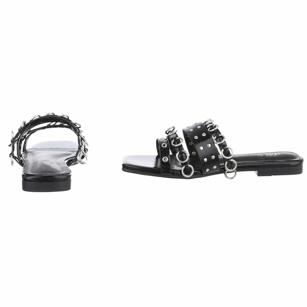 Sandale joase plat - negru dama