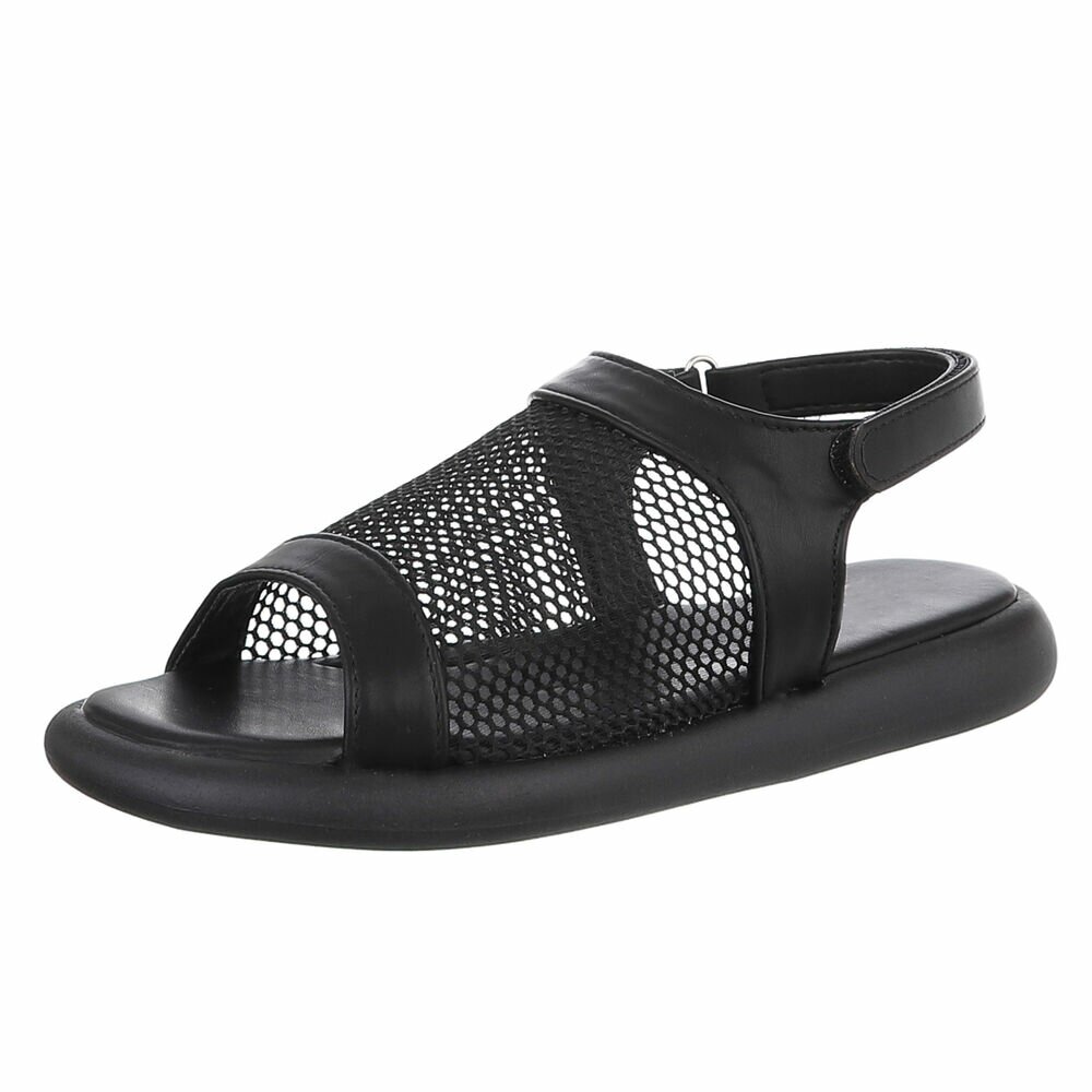 Sandale joase plat - negru dama