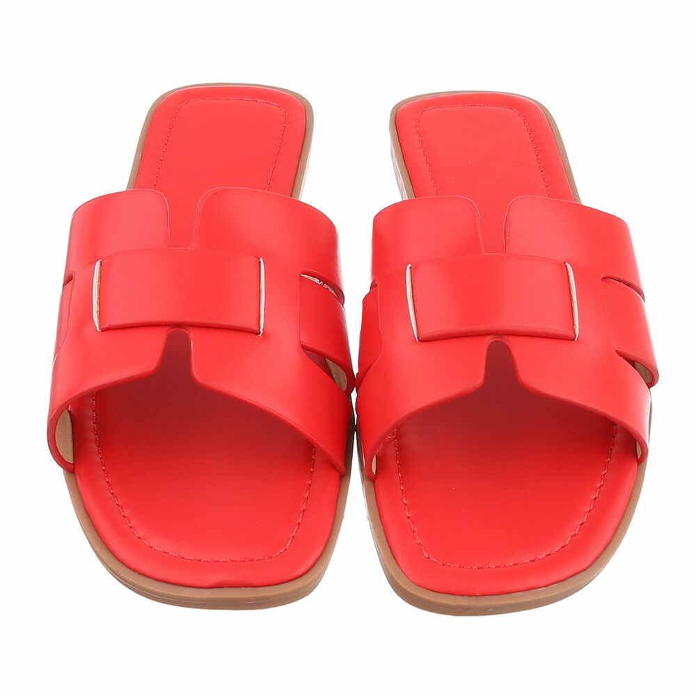 Sandale joase plat - rosu dama
