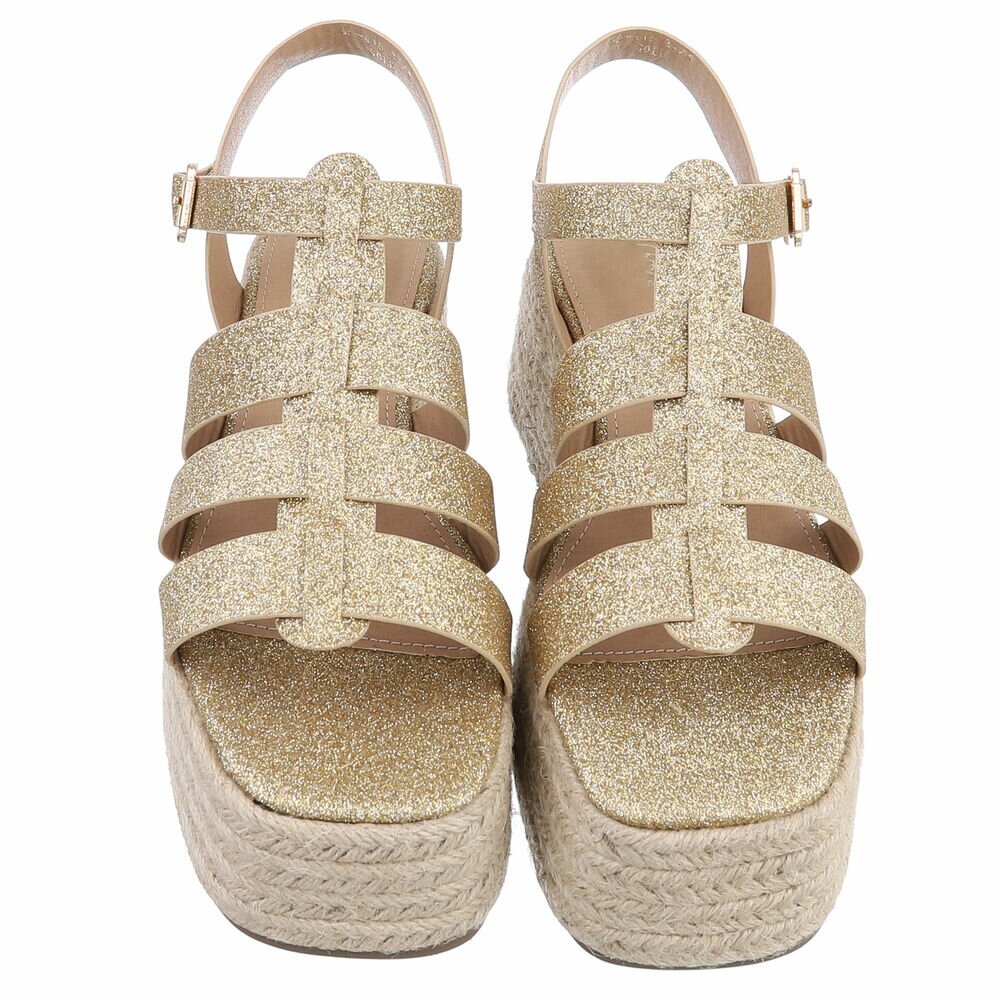 Sandale elegante cu platforma - auriu dama