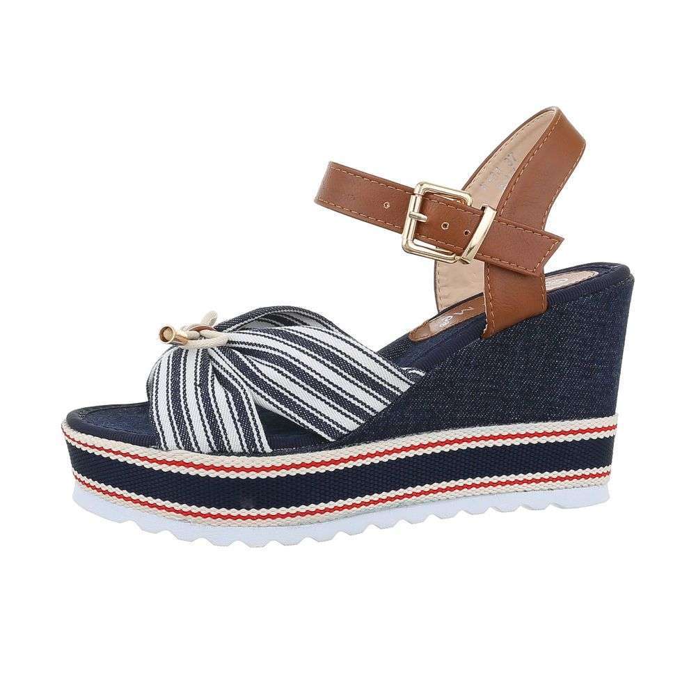 Sandale denim cu platforma - bleumarin dama