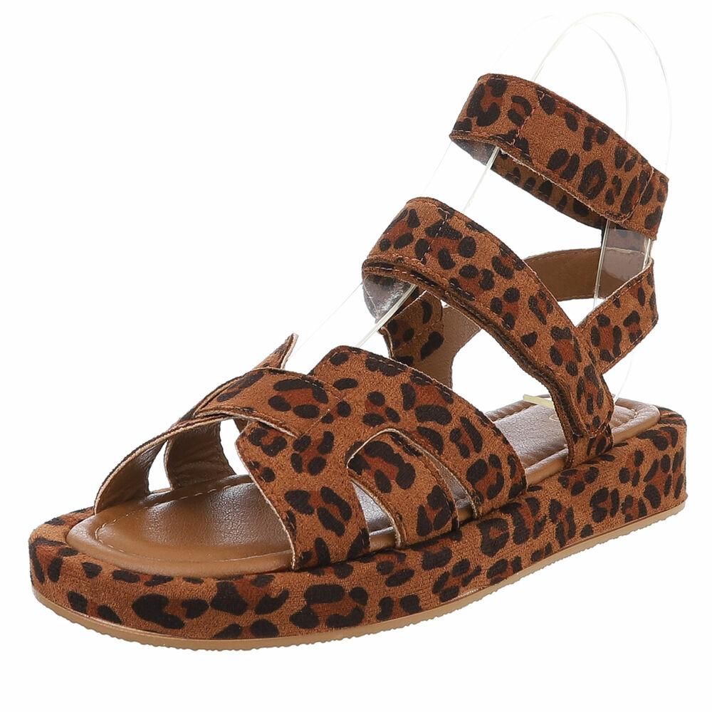 Sandale platforma - imprimeu leopard dama