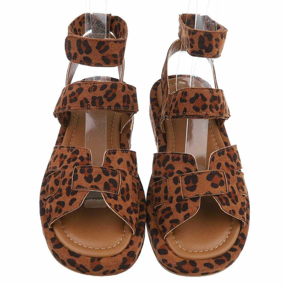 Sandale platforma - imprimeu leopard dama