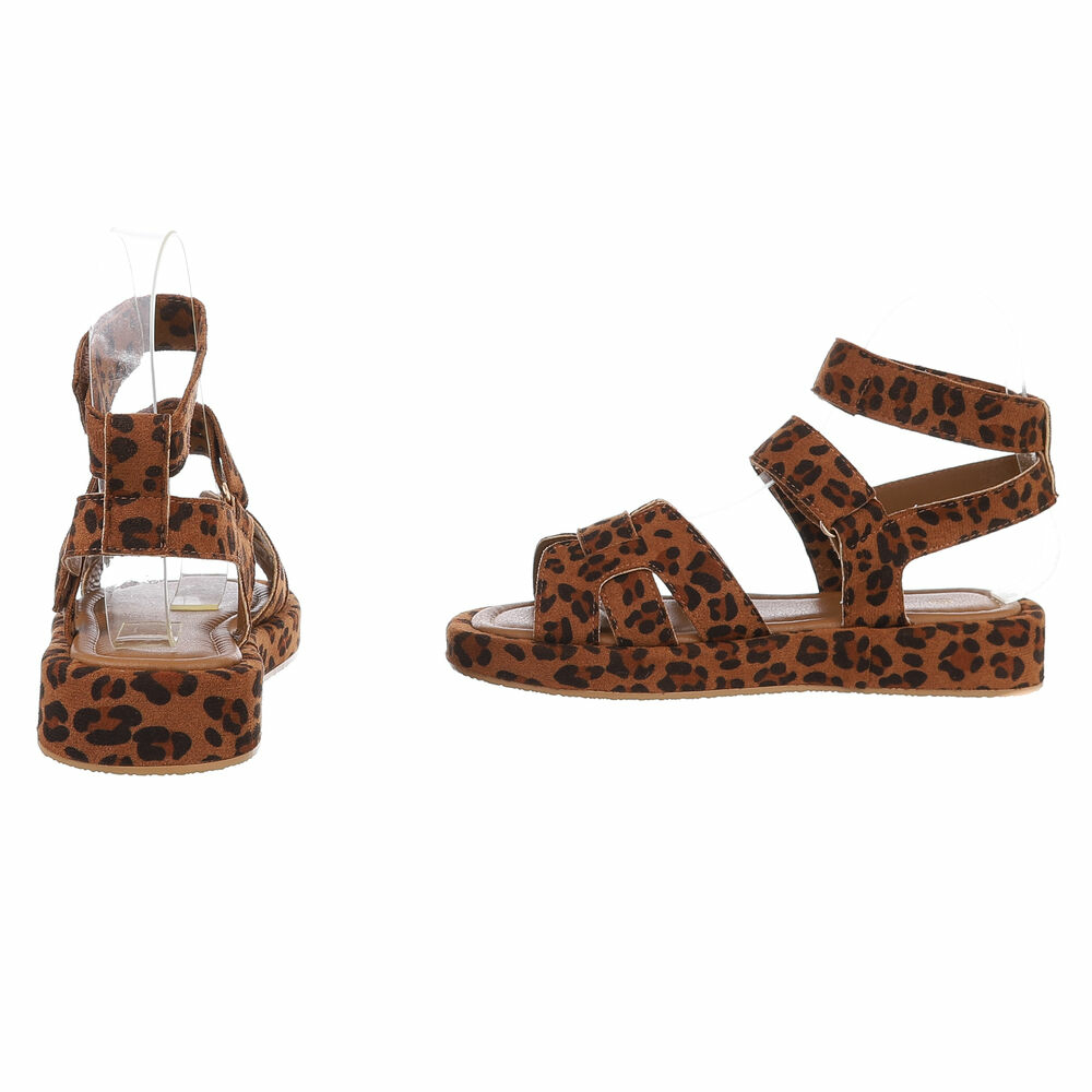 Sandale platforma - imprimeu leopard dama