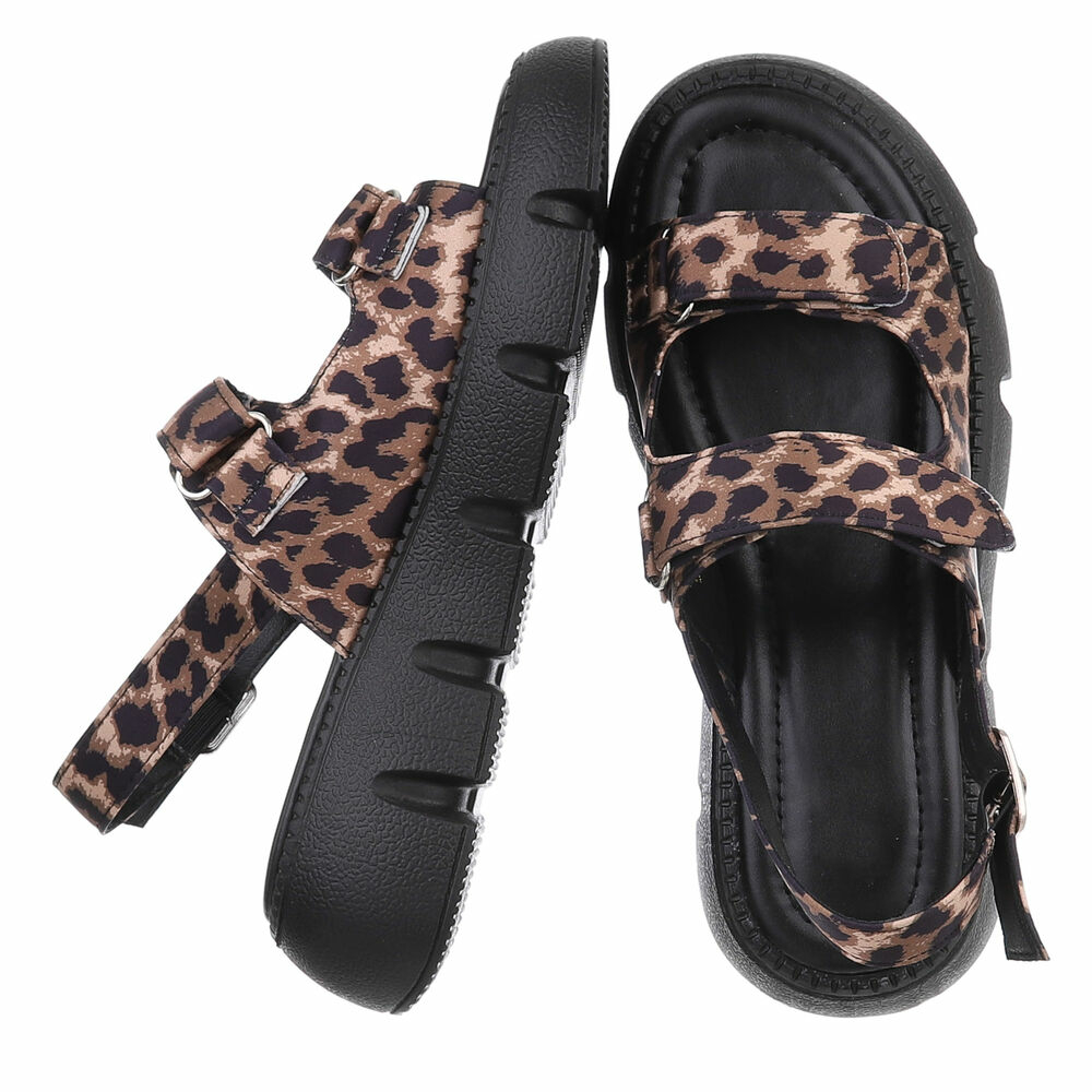 Sandale platforma - imprimeu leopard dama