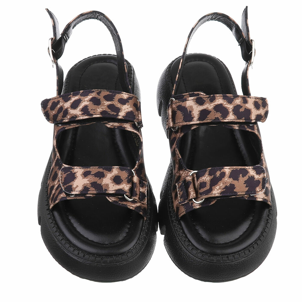 Sandale platforma - imprimeu leopard dama