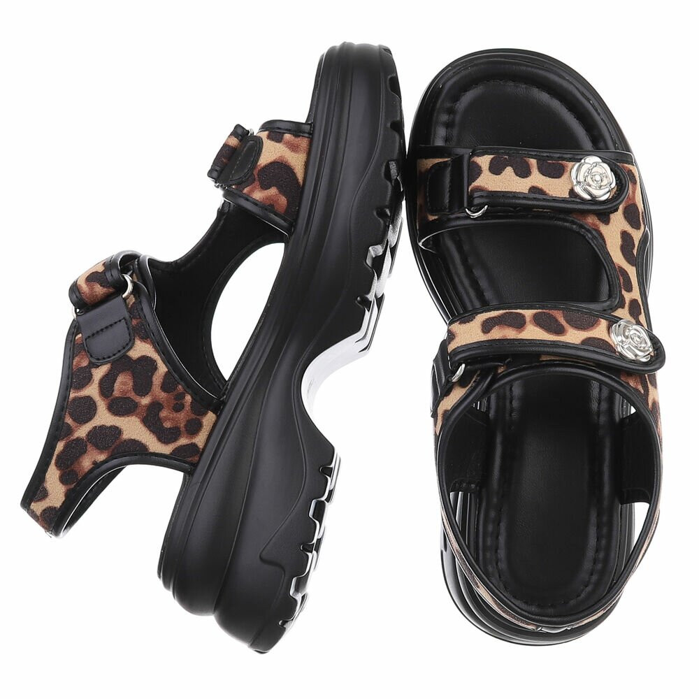 Sandale cu talpa groasa - imprimeu leopard dama