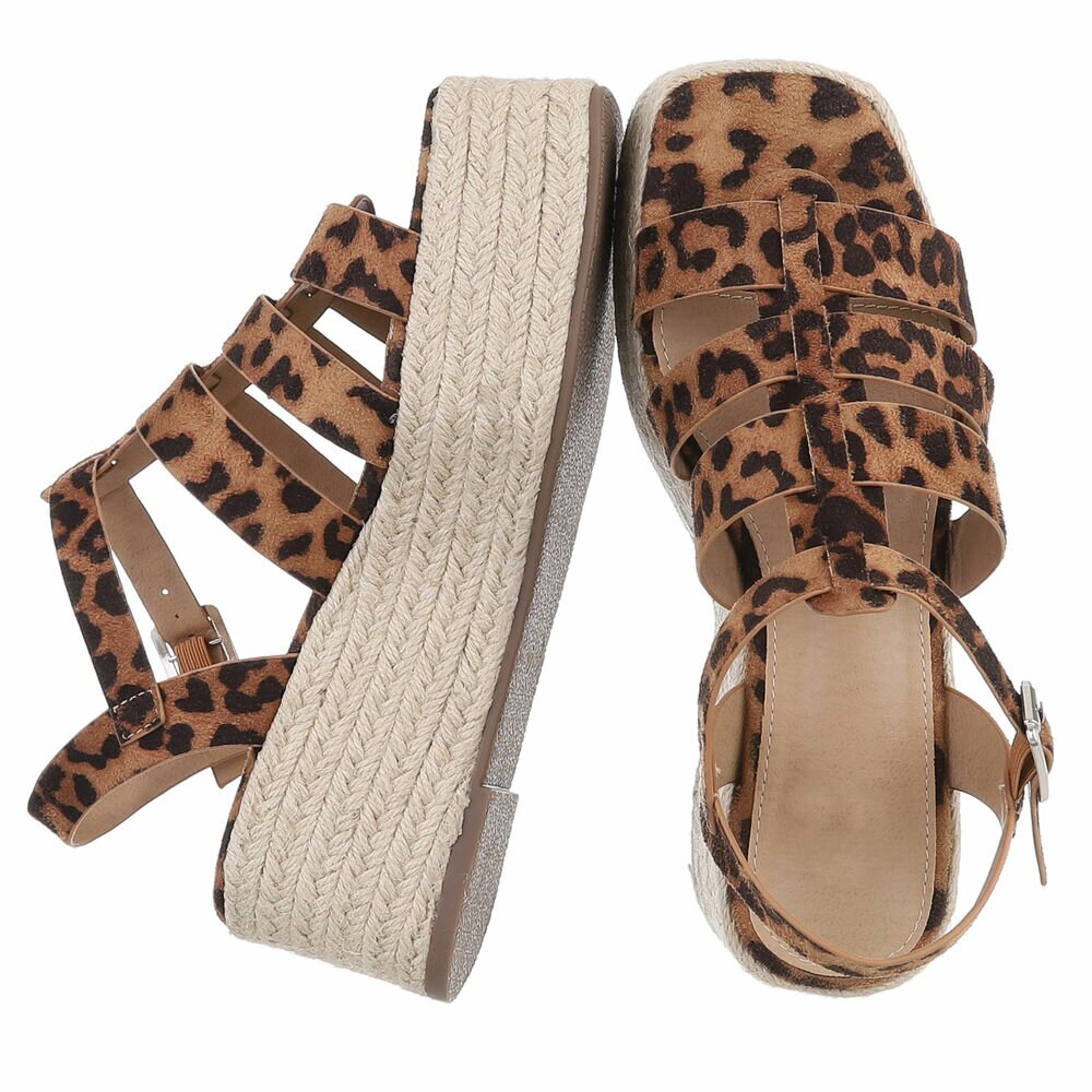 Sandale platforma - imprimeu leopard dama