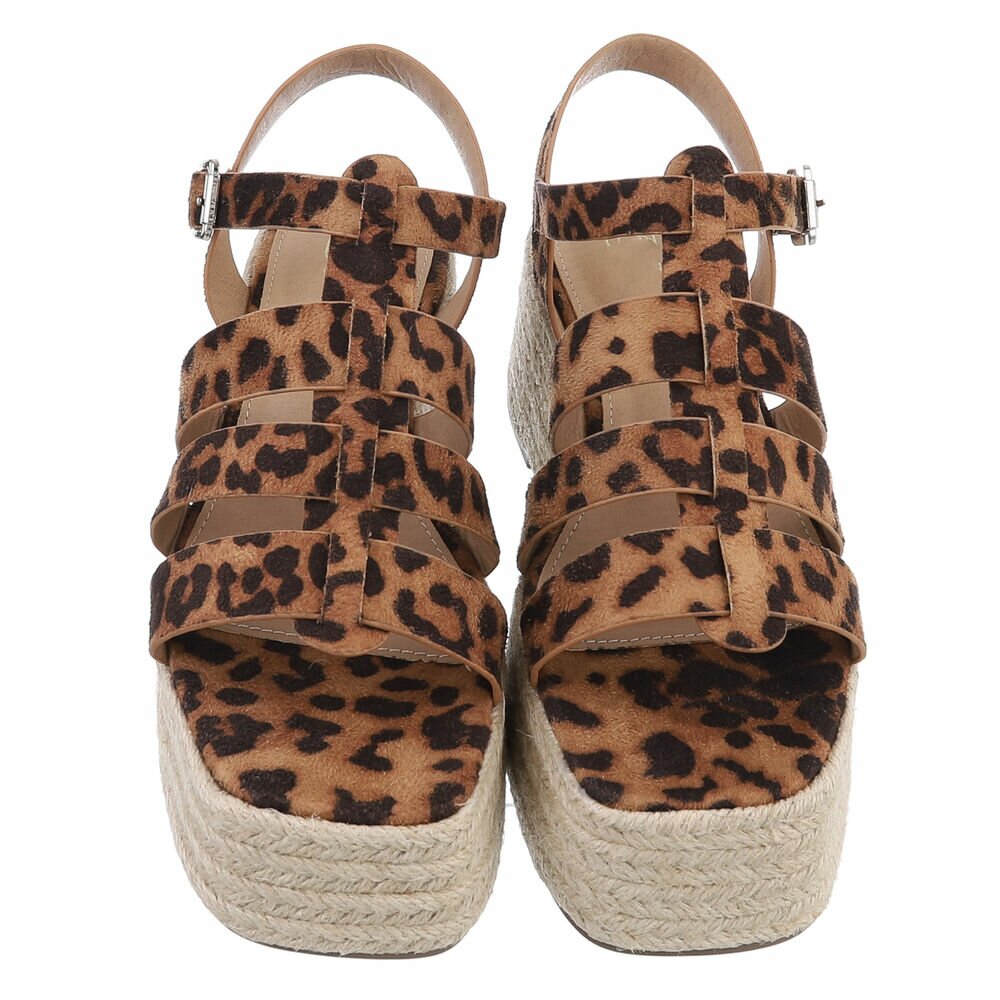 Sandale platforma - imprimeu leopard dama