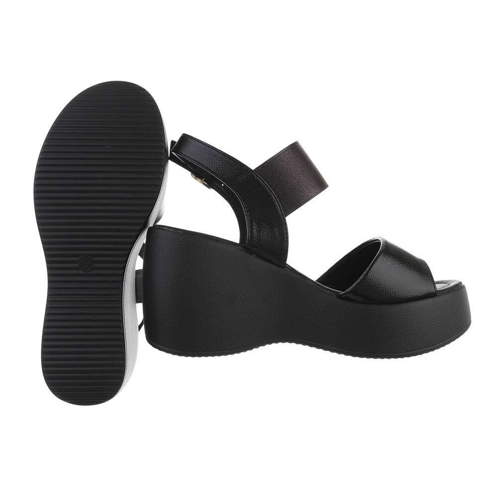 Sandale cu platforma inalta - negru dama