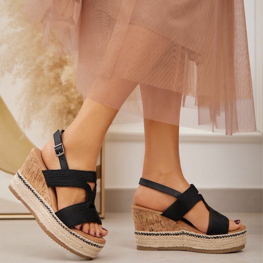 Sandale platforma - negru dama
