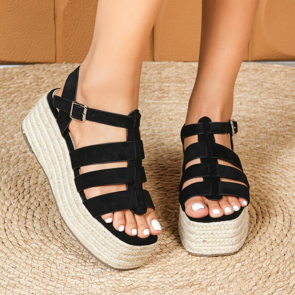 Sandale platforma - negru dama