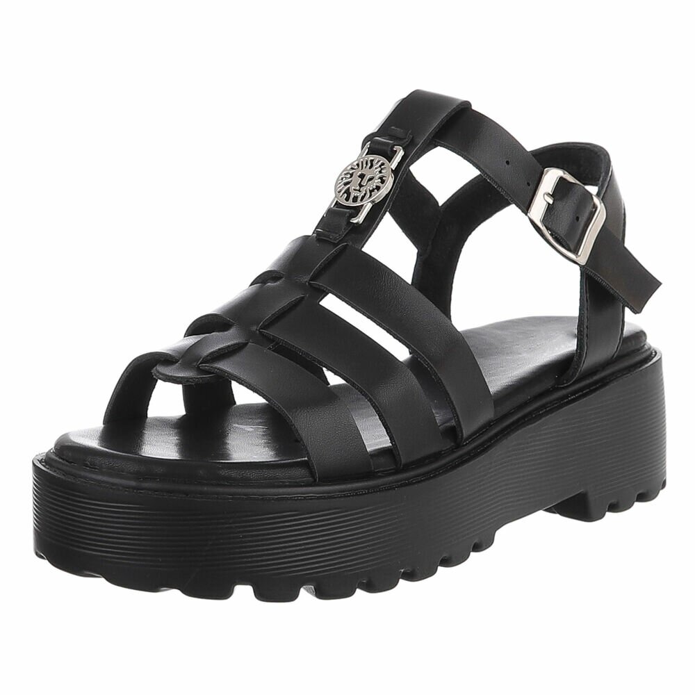 Sandale platforma - negru dama