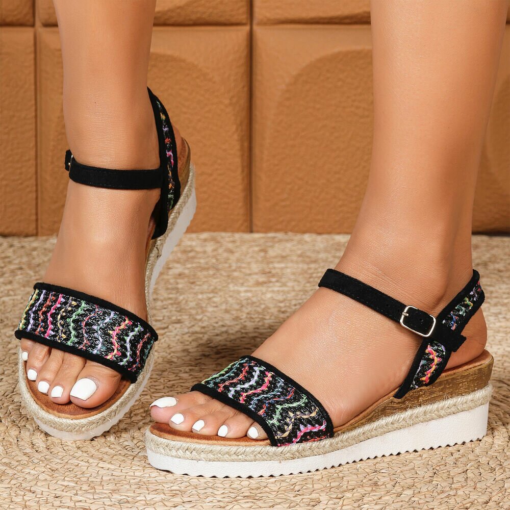 Sandale platforma - negru dama
