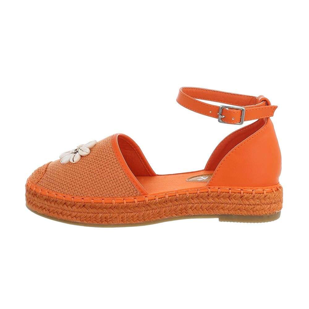 Sandale cu floare si platforma - portocaliu dama