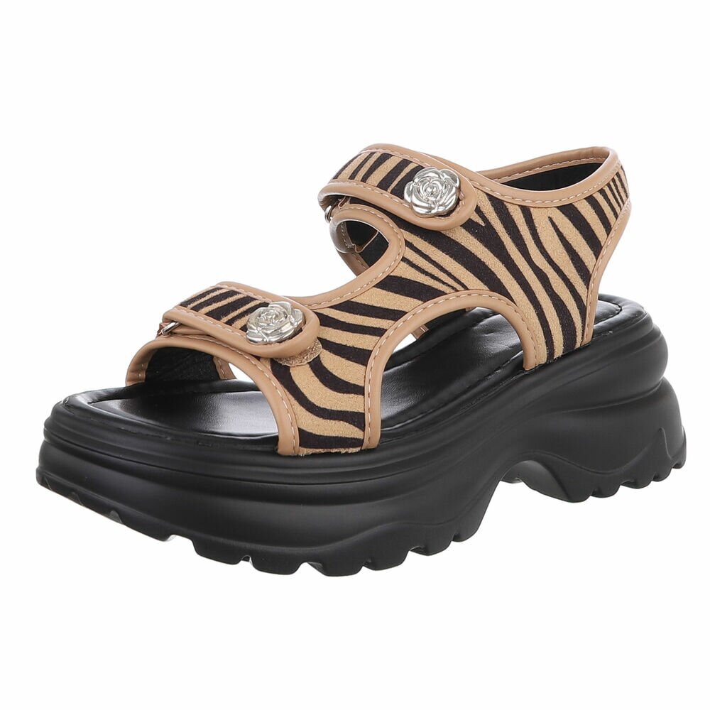 Sandale cu talpa groasa - zebra dama
