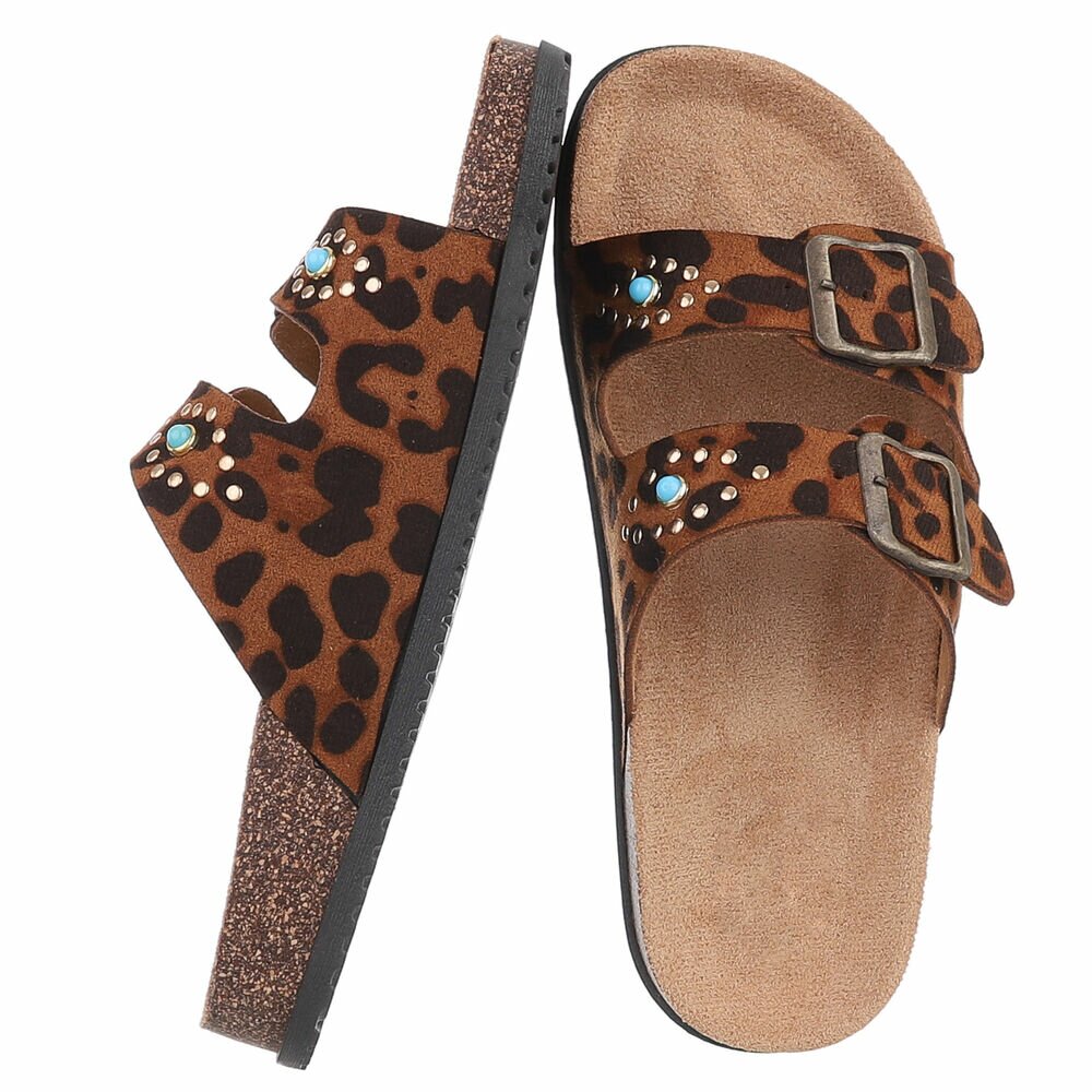 Slapi casual - imprimeu leopard dama