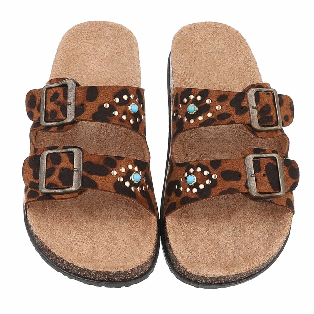 Slapi casual - imprimeu leopard dama