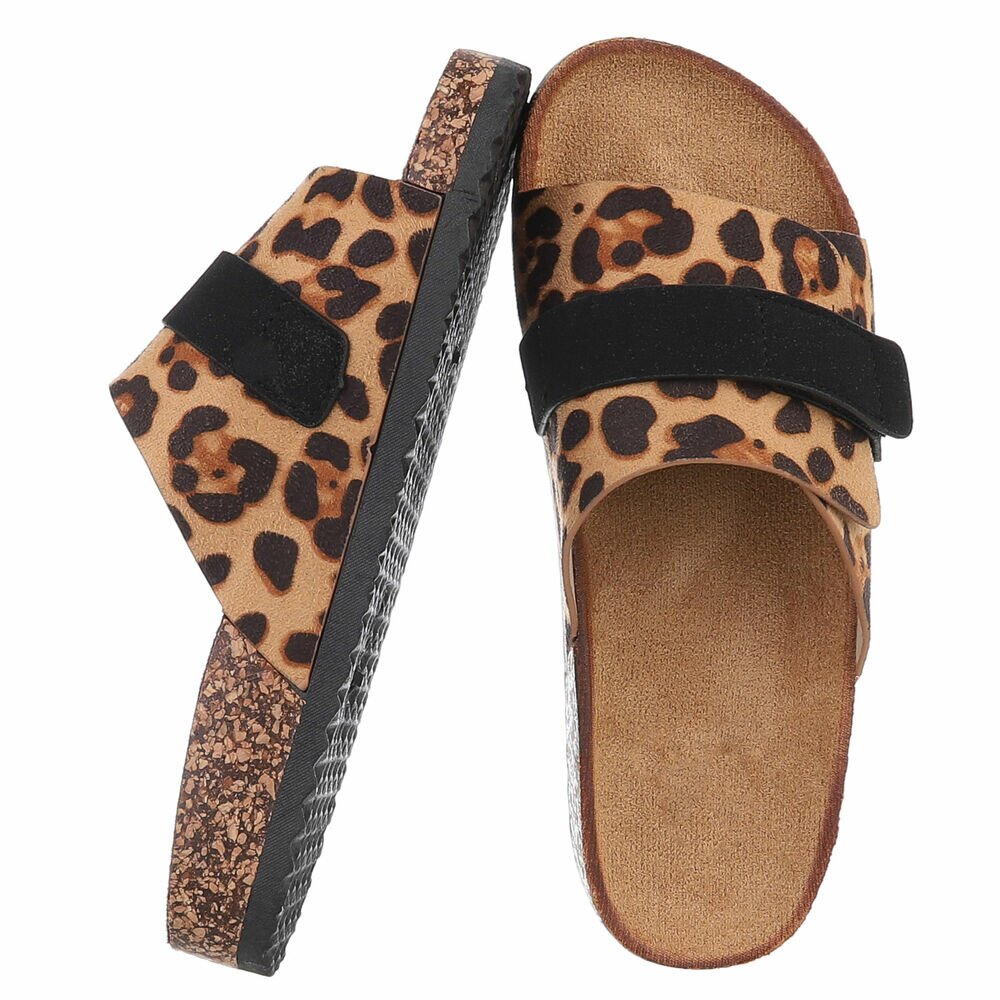 Slapi casual - imprimeu leopard dama