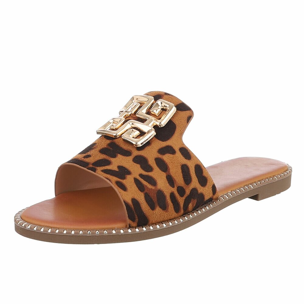 Slapi eleganti fara toc - imprimeu leopard dama