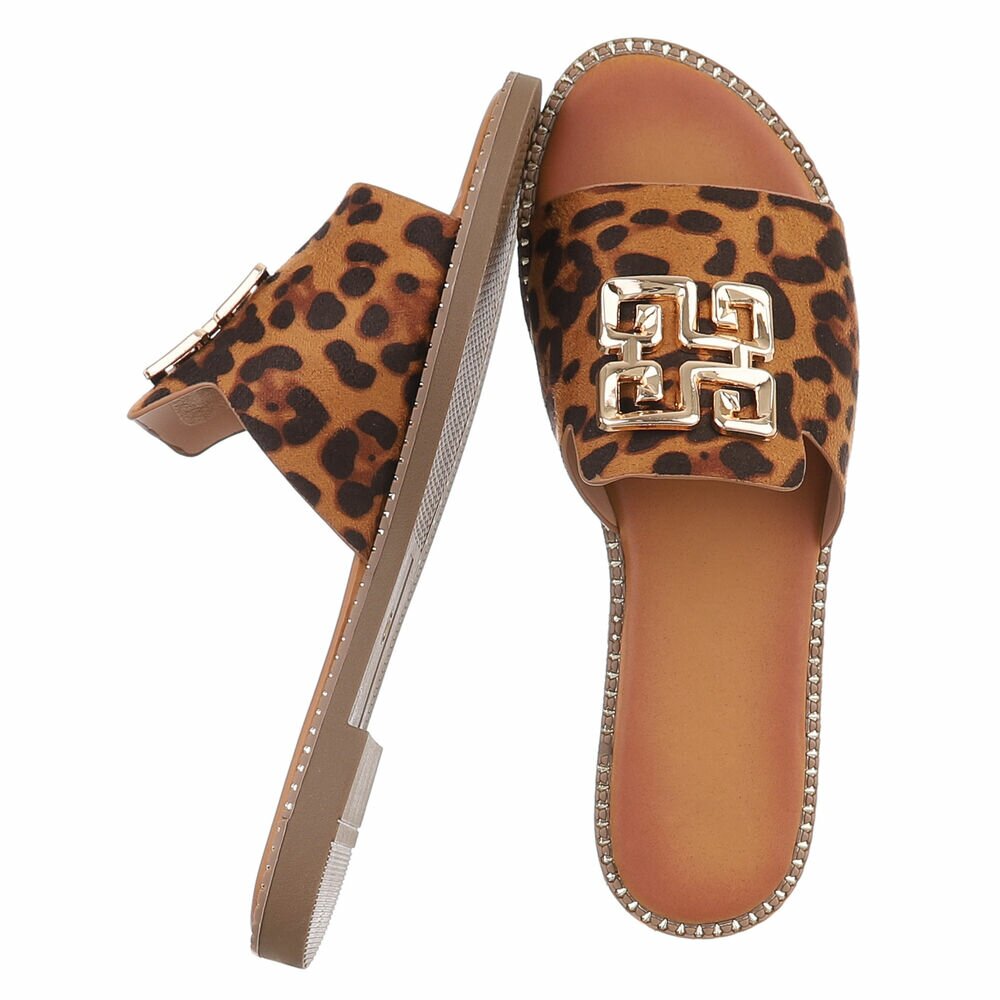 Slapi eleganti fara toc - imprimeu leopard dama