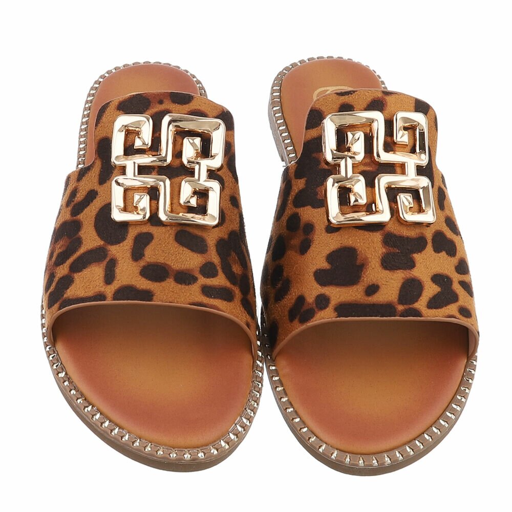 Slapi eleganti fara toc - imprimeu leopard dama