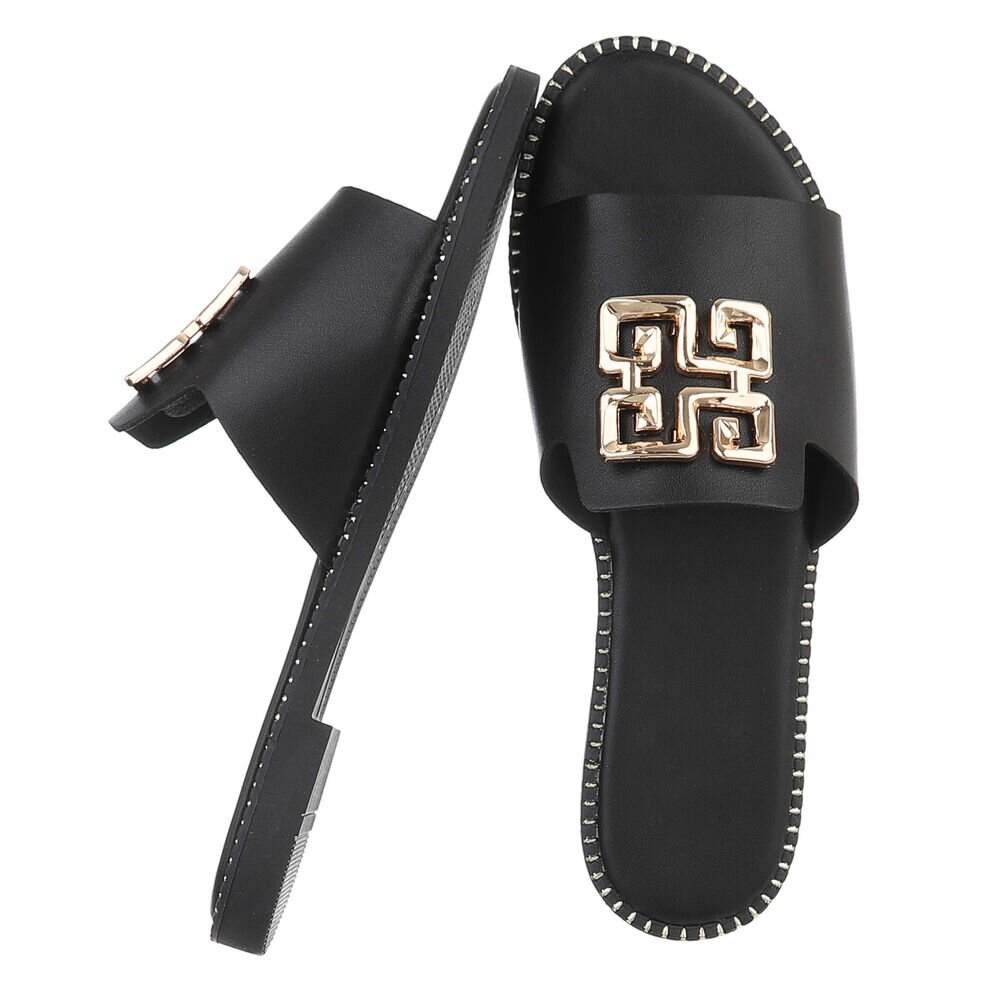 Slapi eleganti fara toc - negru dama