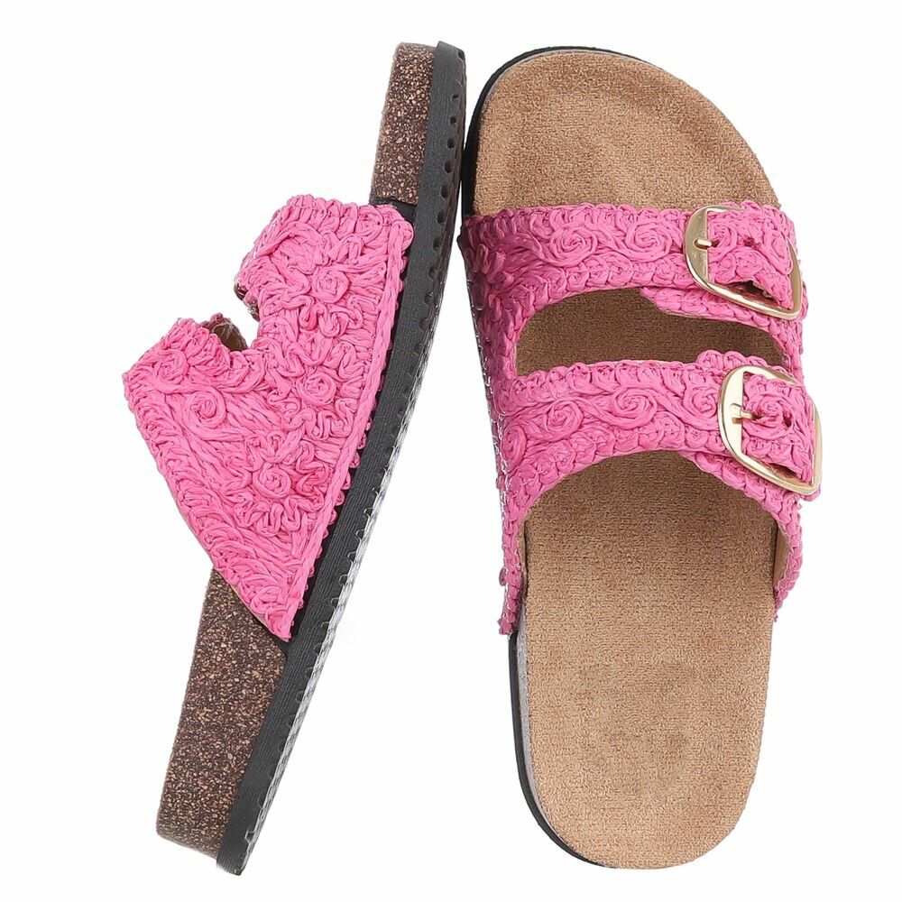 Slapi cu flori - roz fuchsia dama