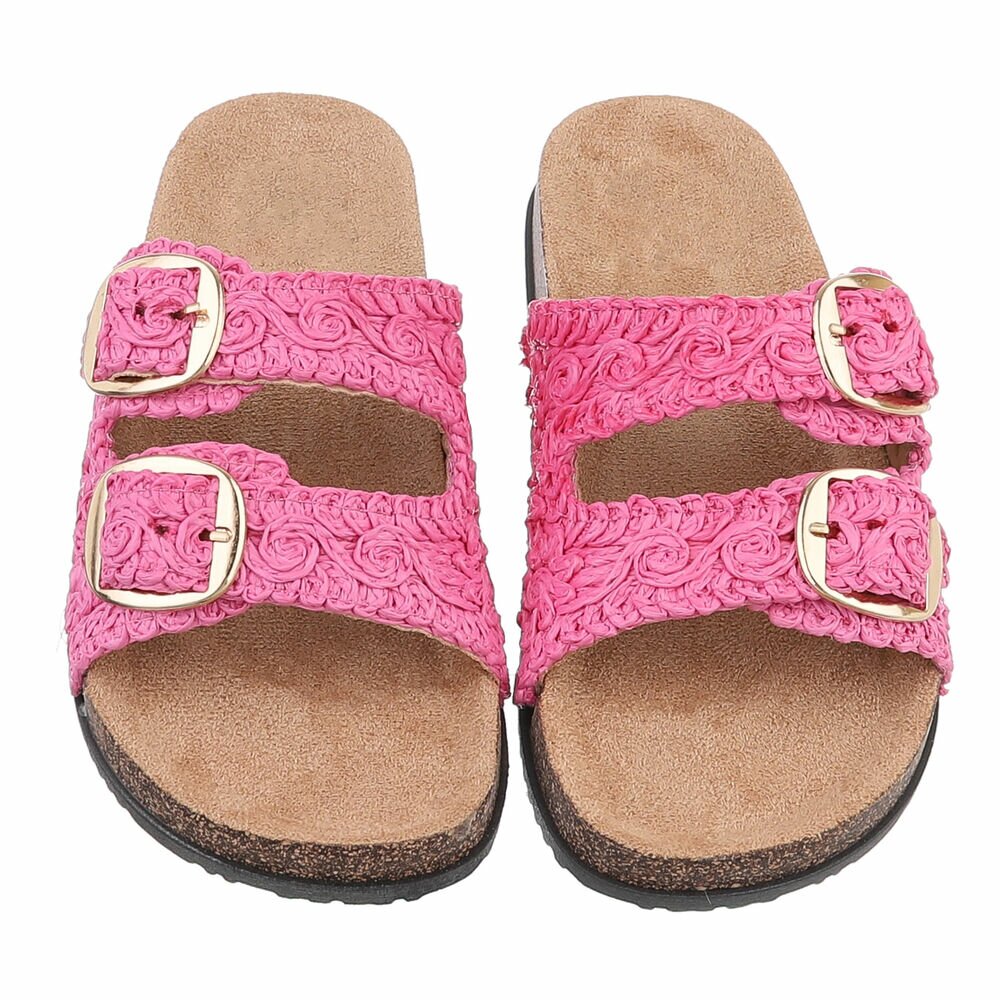 Slapi cu flori - roz fuchsia dama