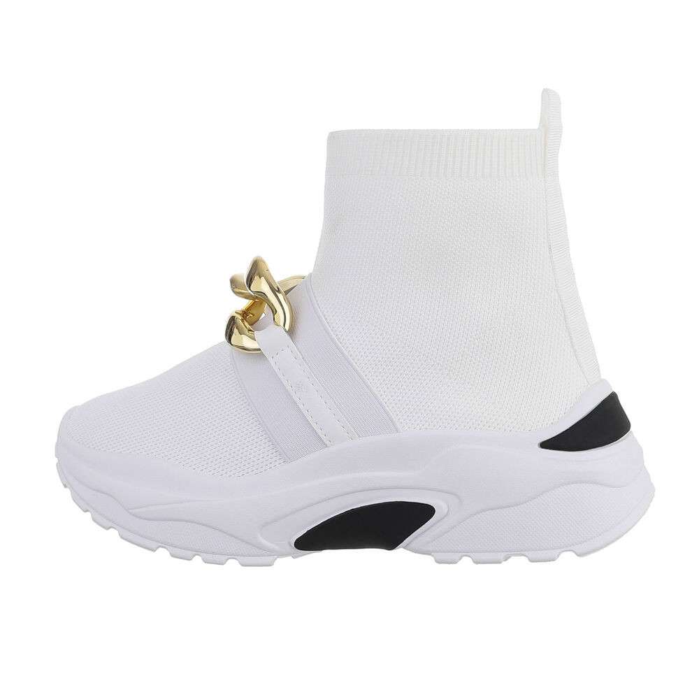 Sneakers festival cu platforma - alb dama