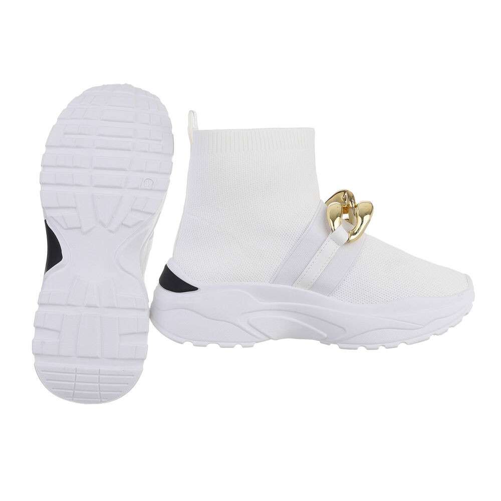 Sneakers festival cu platforma - alb dama