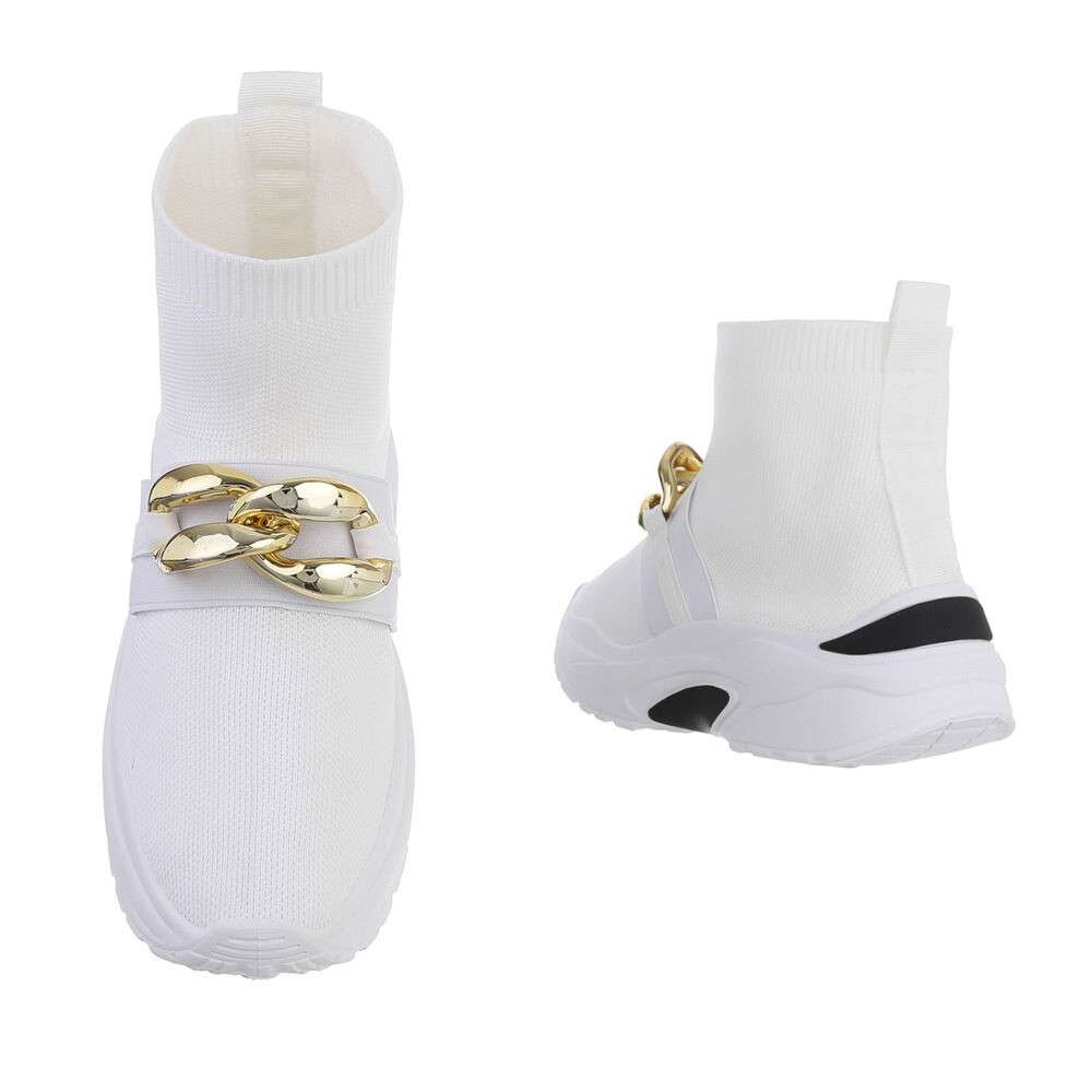 Sneakers festival cu platforma - alb dama